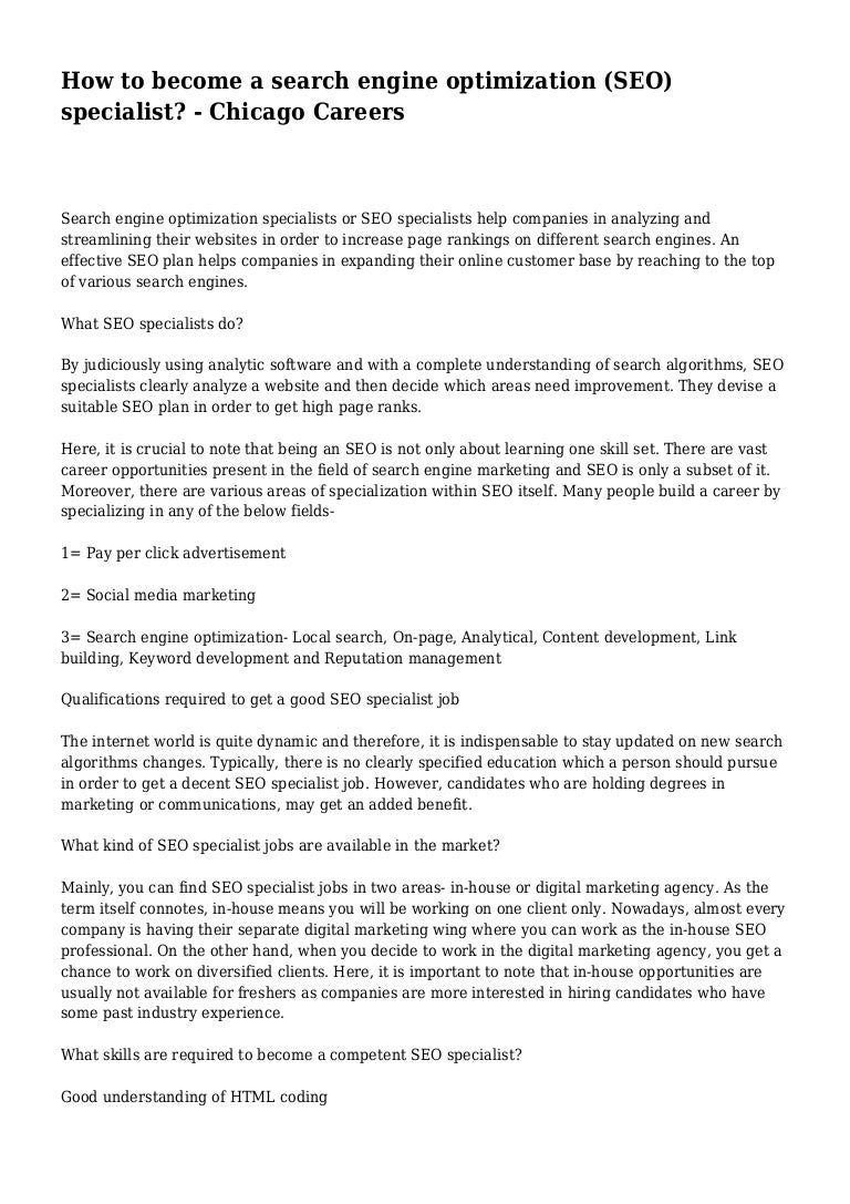 How to become a good specialist How to become a good specialist